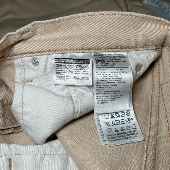 Levi's 502 Beige Denim Jeans W33 L32 - Picture 13 of 15
